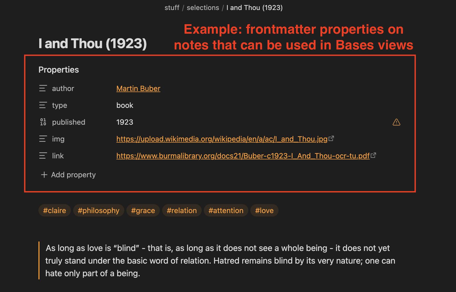 frontmatter example
