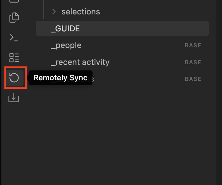 Remote sync - manual sync